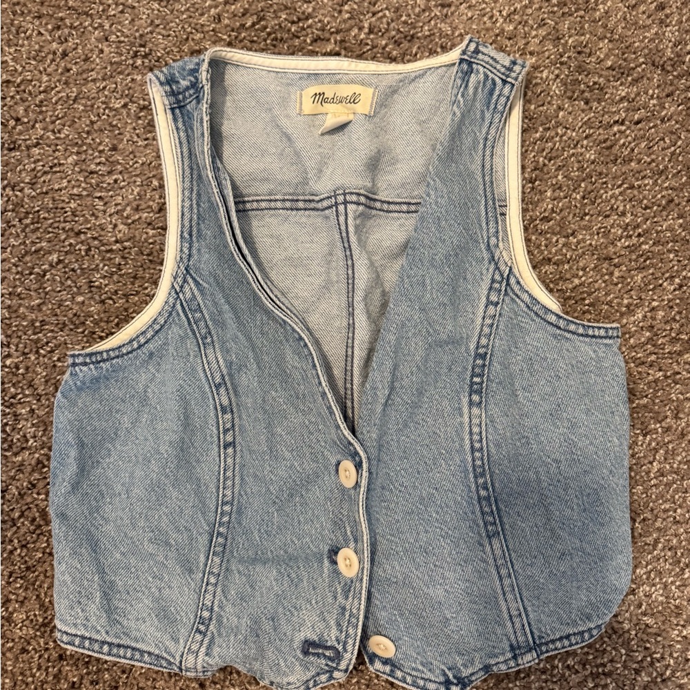 Madewell Light Blue Denim Vest